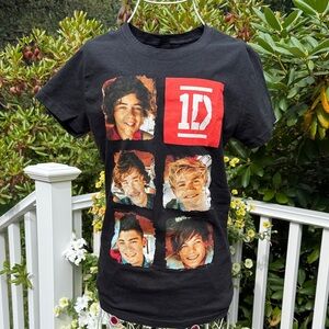 1D Black Graphic Kids T-Shirt
